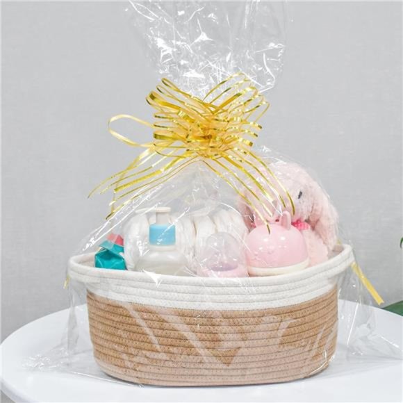 Small Woven Basket 12"x 8" x 5" Cute Rope Room Shelf Storage Basket - Picture 5 of 6